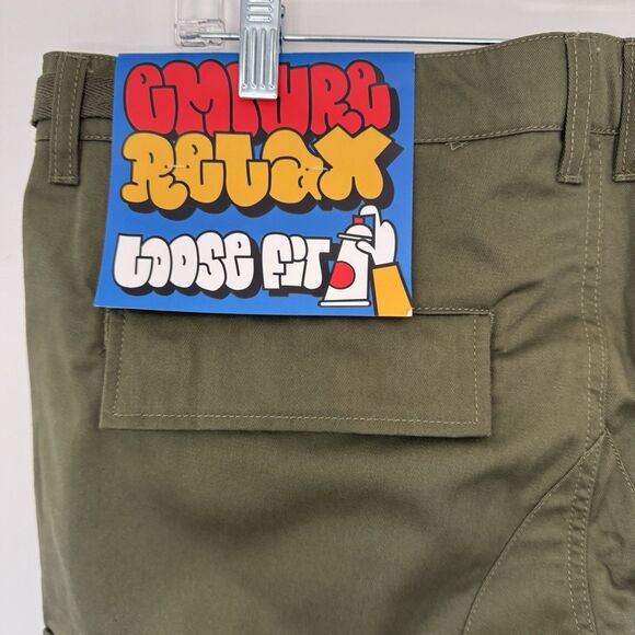 Empyre Pants 36 39x29 Green Cotton Relax Loose Cargo Skate Zumiez Button Fly NEW - Picture 5 of 12